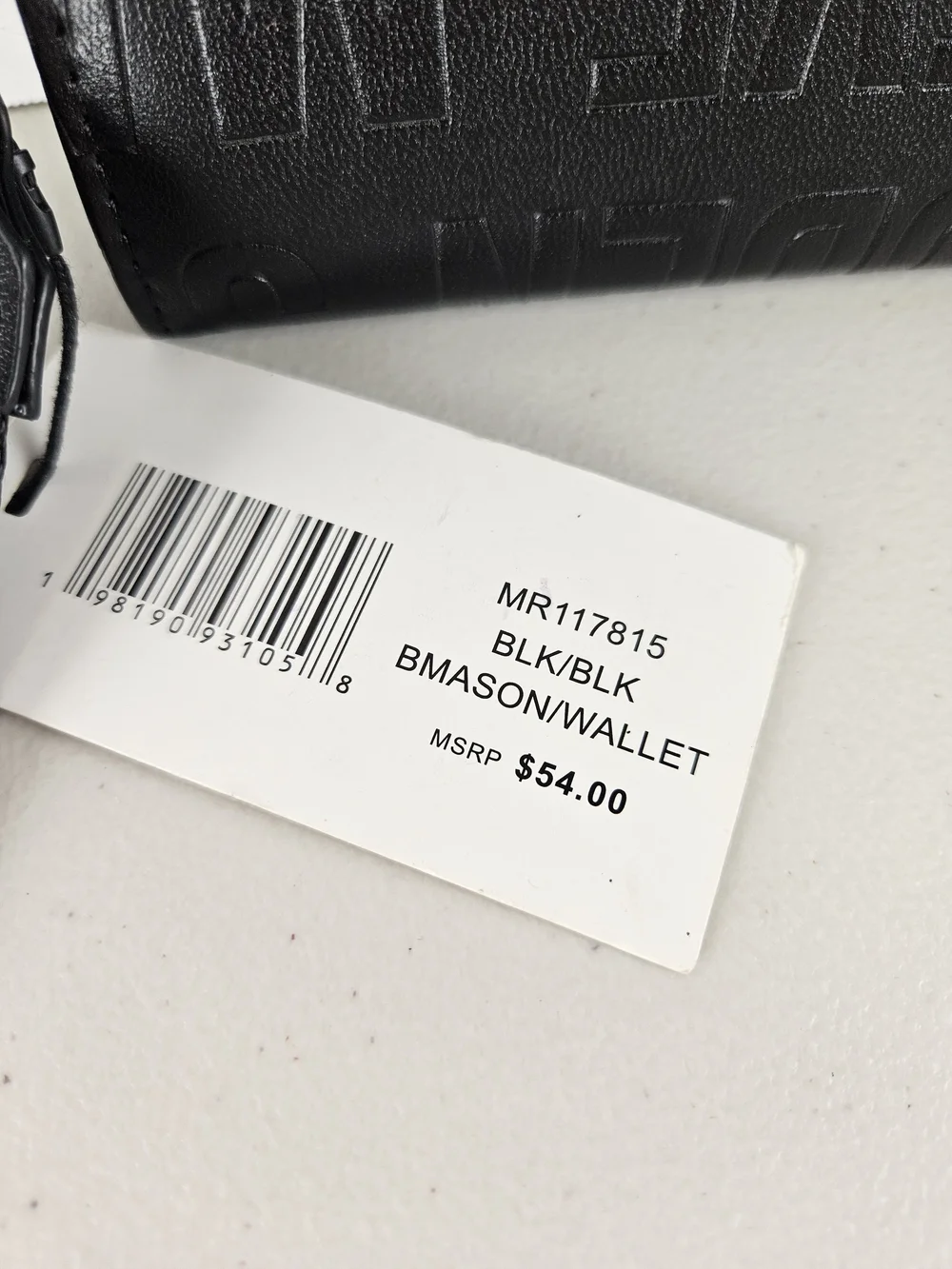NWT Steve Madden Black Logo-Embossed Wristlet Wallet With Strap